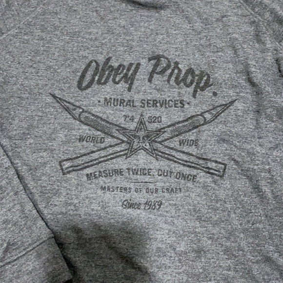 Obey flowy print raglan long sleeve top - Picture 2 of 4